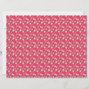 Folhas Cinza Prateado com Fundo Rosa Vermelho Vibr