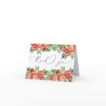 Folhas Citrino | Cartões de Agradecimento Chá de