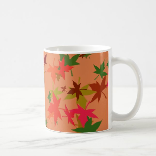 Folhas coloridas de outono, caneca de café design (Direita)
