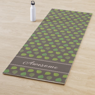 Folhas da Árvore de Jade no Tapete de Yoga Marrom