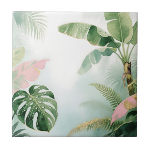 Folhas da Selva Tropical Aquarela