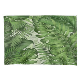 Folhas da selva tropical: fundo floral sem costura