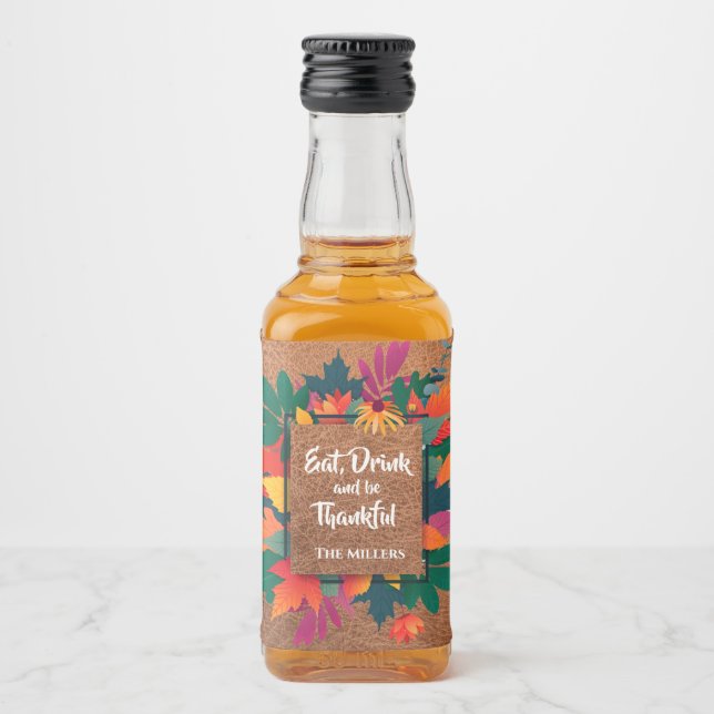 Folhas de Ação de Graças do outono em Couro (Frente)