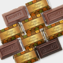 Folhas de Ação de Graças e Monograma Dourado