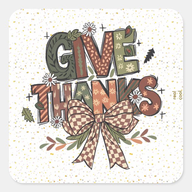 Folhas de Adesivos de Patchwork de Agradecimento (Frente)