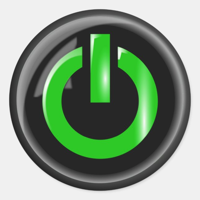 Folhas de adesivos do botão de energia verde (Frente)
