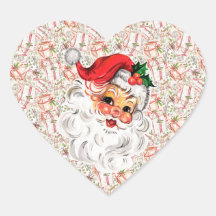 Folhas de Adesivos do Papai Noel Vintage