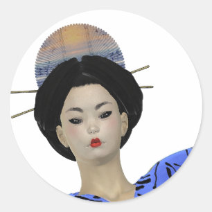 Folhas de adesivos Geisha Japoneses
