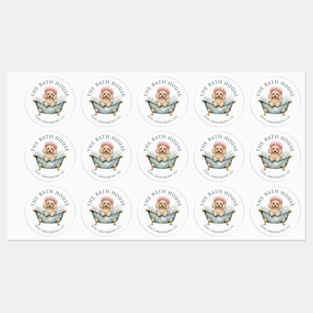 Folhas de Adesivos Impermeáveis de Cachorro Poodle (Folha)