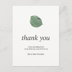 Folhas de aquarela agradecimento de casamento - pl