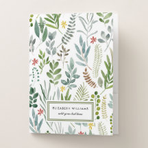 Folhas de Aquarela do Jardim Personalizadas