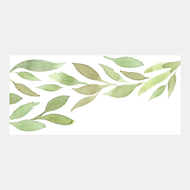 Folhas de Aquarela Verde (Frente)
