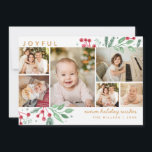 Folhas de Bagas de Inverno Natal Multi-Foto<br><div class="desc">Cartão de férias festivo e pictórico com nossa exclusiva arte de aquarela de botânica de inverno e bagas para enquadrar e destacar sua foto. Esta colagem de várias fotos destaca 6 das suas fotos. Todo o texto é completamente personalizável.</div>