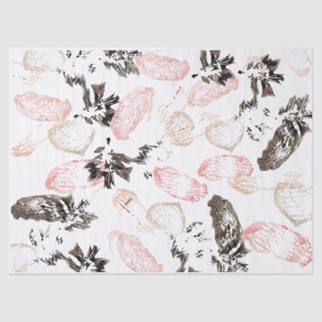 Folhas de Boho e Papel de Tecido de Penas (Frente )