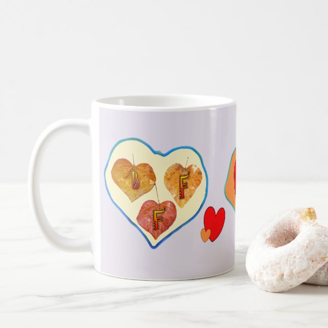 Folhas de café BFF 3 na caneca de café (Com Donut)
