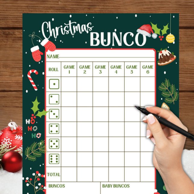 Folhas de Cartões de Pontuação de Bunco de Natal I (Criador carregado)