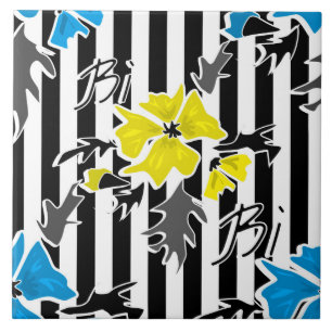 Folhas de cinza de flores azuis florais sem costur