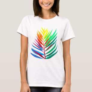 Folhas de cor minimalistas Mulheres Camiseta Básic