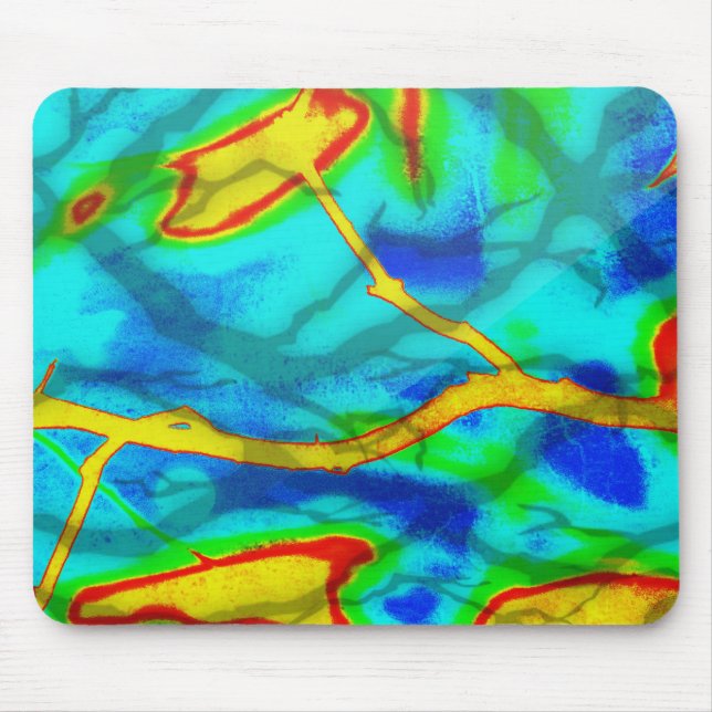 Folhas de cores escuras e ramificações MousePad de (Frente)