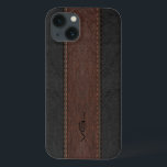 Folhas De Couro Castanho E Preto<br><div class="desc">Imagem de fitas estilhaçadas de couro preto e castanho,  com acentos beges. Monograma personalizado e opcional. Design de masculina elegante. O design está disponível no produto selecionado,  mas pode ser solicitado em qualquer um por email.</div>