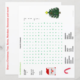 Folhas de Desenho de Procura de Palavras de Natal