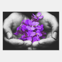 Folhas de enrolamento de flores roxas