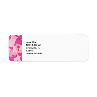 Folhas de Etiquetas de Correio de Camo Rosa