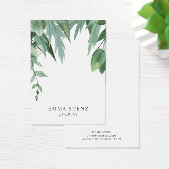 Folhas de Eucalipto de Aquarela ・ Ecrã de Colar (Mesa)