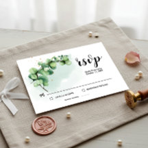 Folhas de Eucalipto Elegantes para Casamento RSVP
