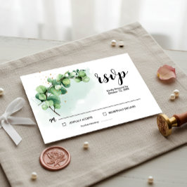 Folhas de Eucalipto Elegantes para Casamento RSVP