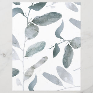 Folhas de Eucalyptus cinzas Papel de Escrapbook