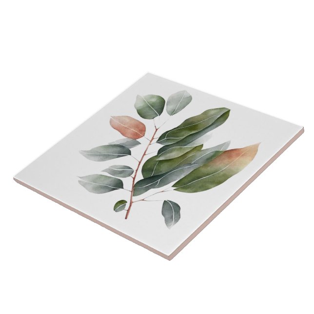 Folhas de Eucalyptus com Aquarela (Lateral)