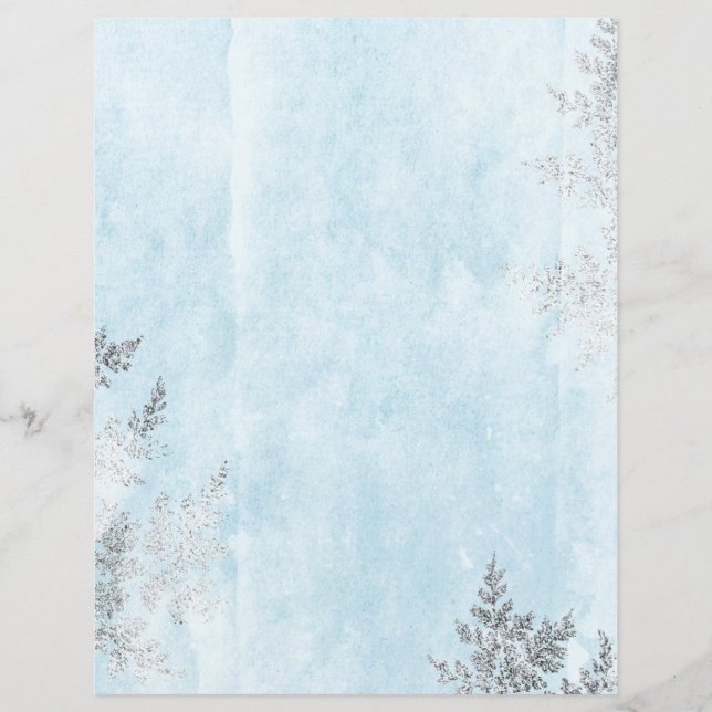 Folhas de Faux em Folha de Prata e Azul (Frente)
