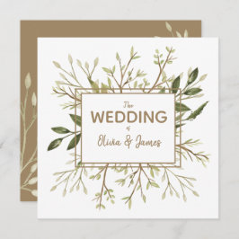 Folhas de Floresta - Convite para Casamento Verde