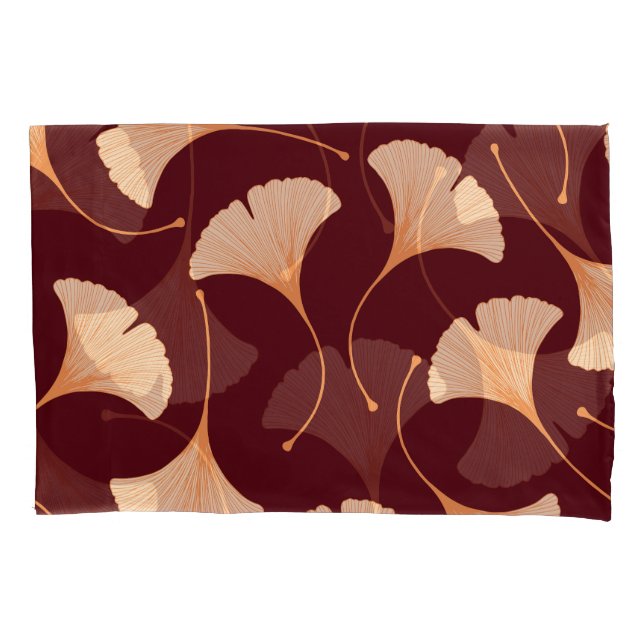 Folhas de Ginkgo Biloba, padrão floral uniforme. (Frente)