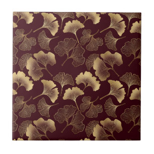 Folhas de Ginkgo Douradas em Elegante Botânica Ver