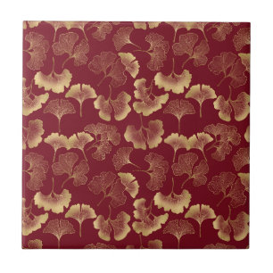 Folhas de Ginkgo Douradas em Elegante Botânica Ver