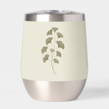 Folhas de Ginkgo Verde Vintage