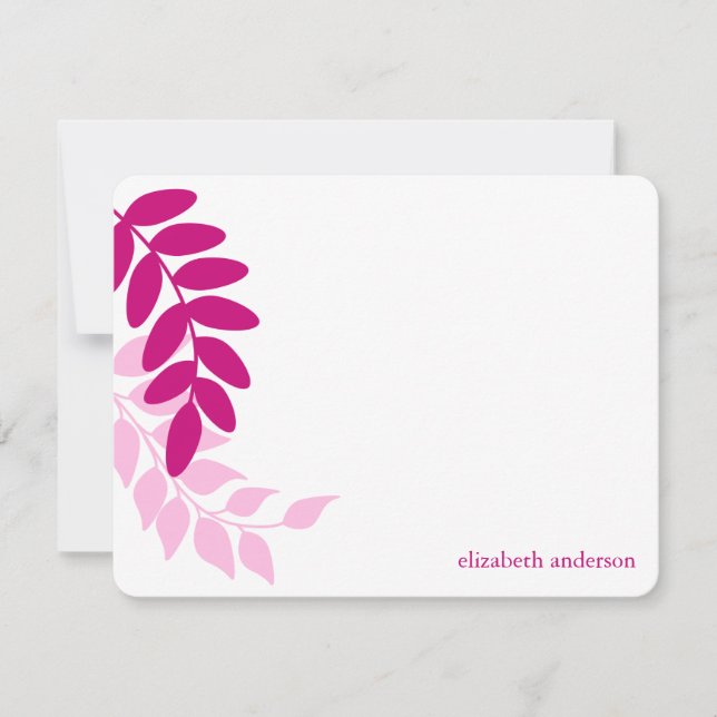 Folhas de jardim rosa quente (Frente)