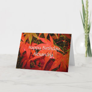 Folhas de Mapeamento Crimson - Cartão de Aniversár