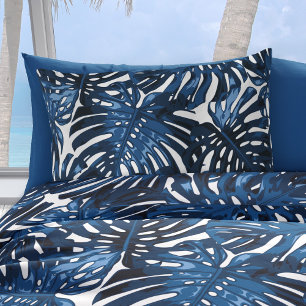 Folhas de Marinho Tropical Azul da Junta Branca