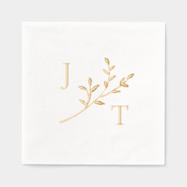 Folhas de Monograma de Casamento Elegante