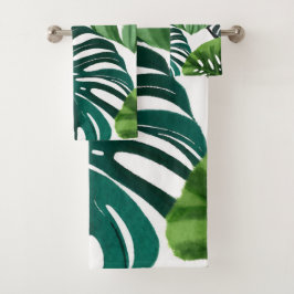 Folhas de Monstera | Toalha de Mão Simples Moderna