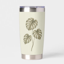 Folhas de Monstera Verde Vintage