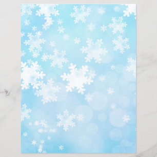 Folhas de neve azuis e brancas Papel de mastro con