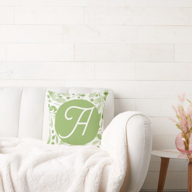 Folhas de Oliveira e Almofada de Inicial (Sofá)