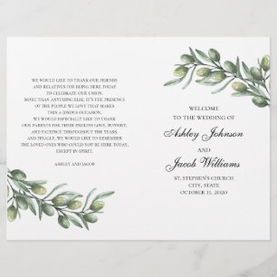 Folhas de oliveira. Programa de casamento italiano