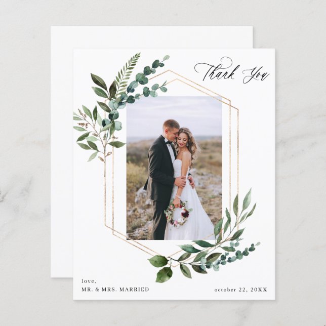 Folhas de Orçamento e Eucalyptus Dourado Obrigado  (Frente/Verso)