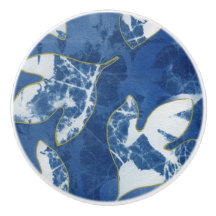 Folhas de Ouro Azul Cianotipia Decorativa