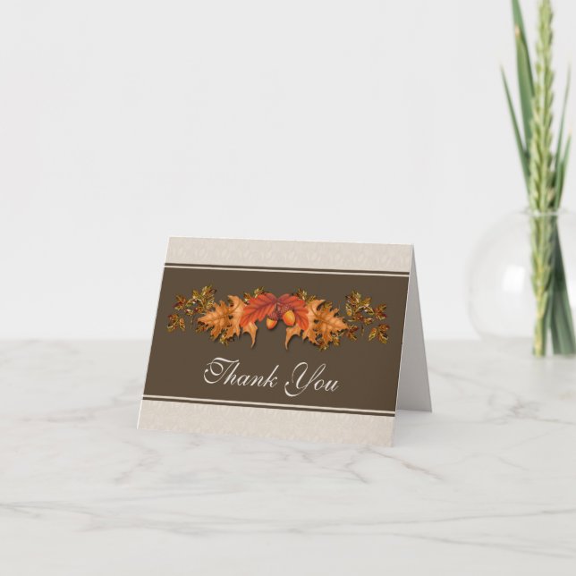 Folhas de outono Agradecimento de casamento (Frente)